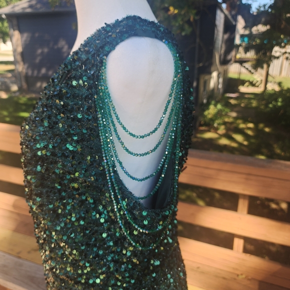 ‼️SOLD‼️Green Sequin Gown by FASHION NOVA - GORGEOUS!! - Picture 6 of 12